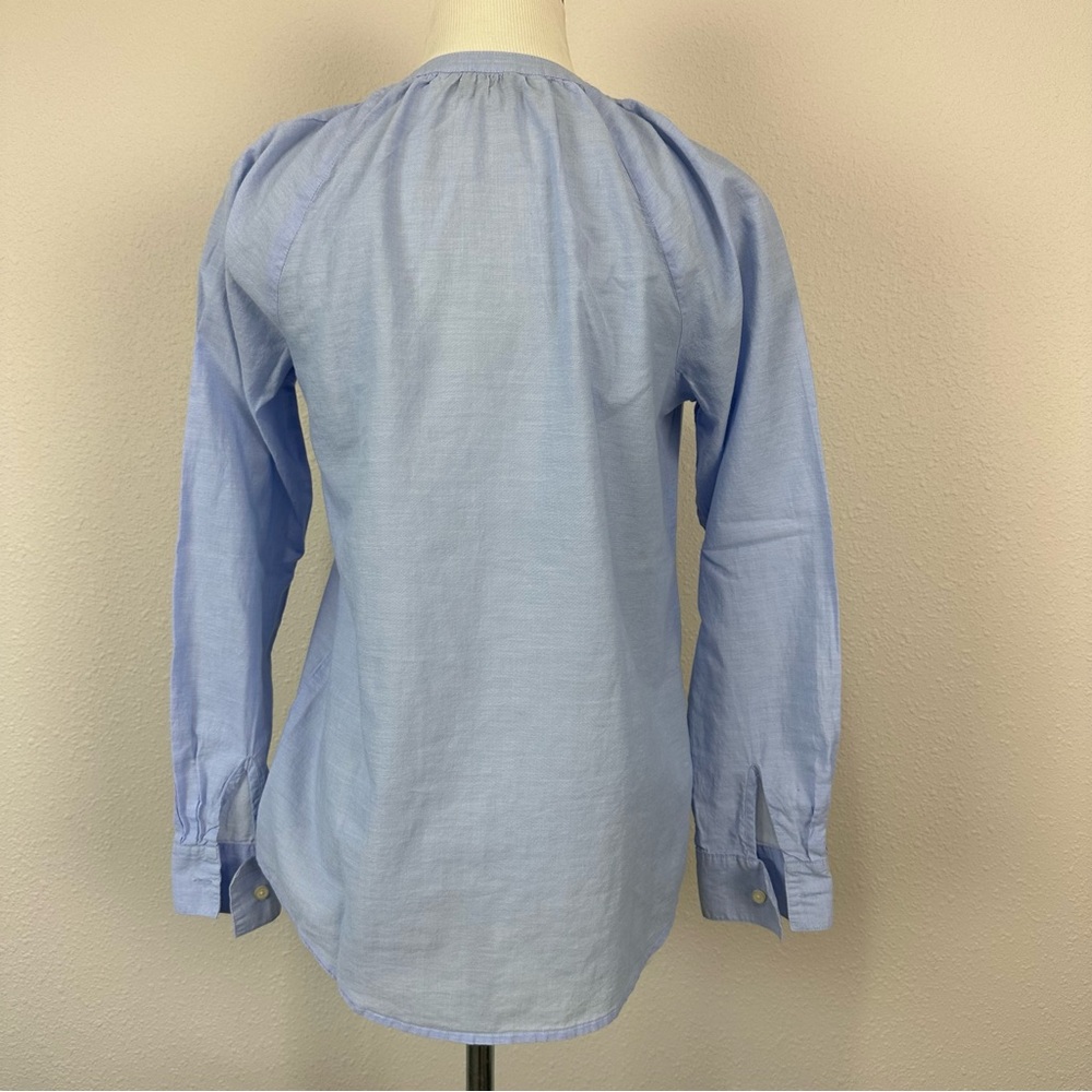 Loft ruffle-front button down - Picture 2 of 5